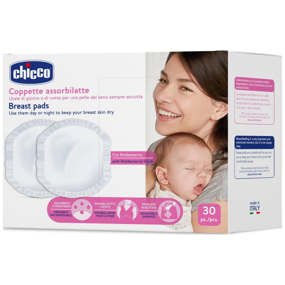 Chicco Επιθέματα Στήθους Αντιβακτηριακά 30τεμ