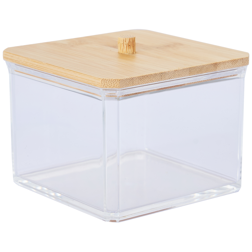 Home Comfort Πλαστική Θηκή Τετράγωνη Με Bamboo Καπάκι