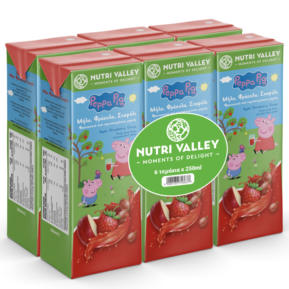 Nutri Valley Peppa Χυμός 3 Φρούτα 6x250ml