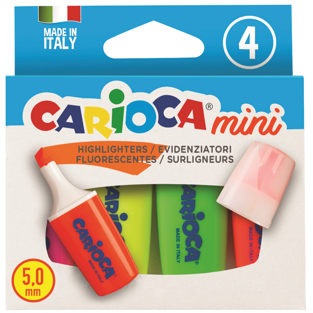 Carioca Mini Μαρκαδόροι Υπογραμμίσεως 4τεμ