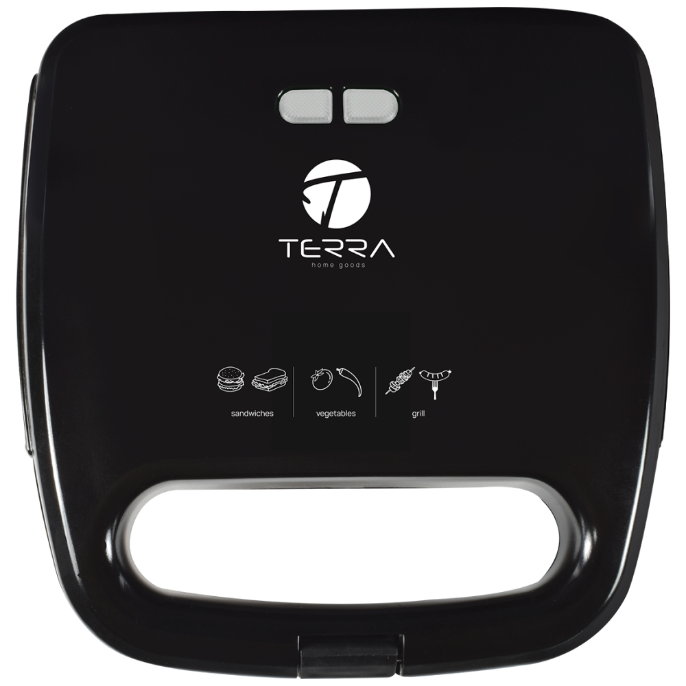 Τerra Τοστιέρα 2 Θέσεων Μαύρη 750W