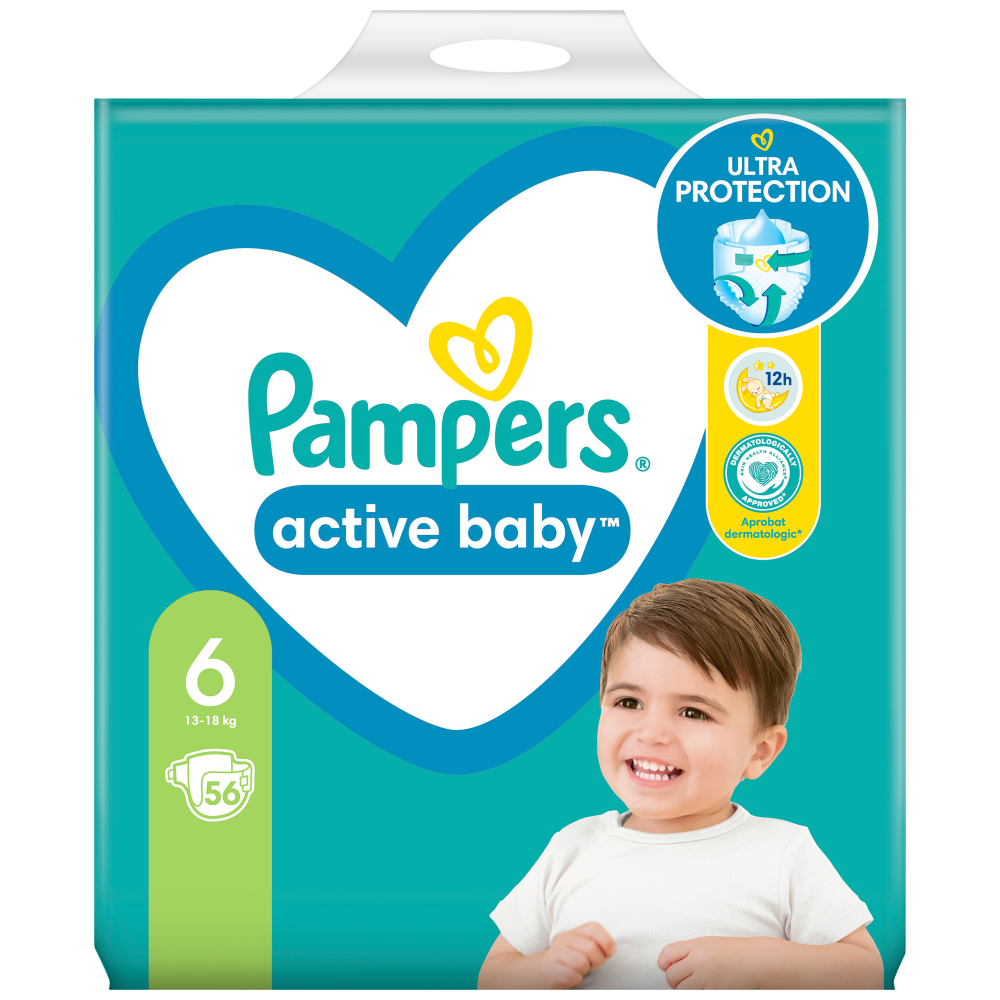 Pampers Πάνες Active Baby Giant Pack (56τεμ) Νο6