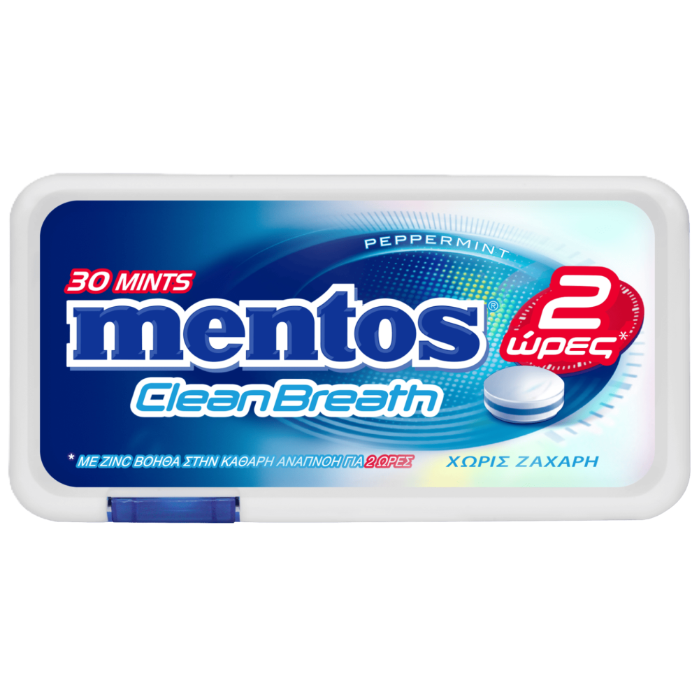 Mentos Clean Breath 2hrs Peppermint Τσίχλες 12gr