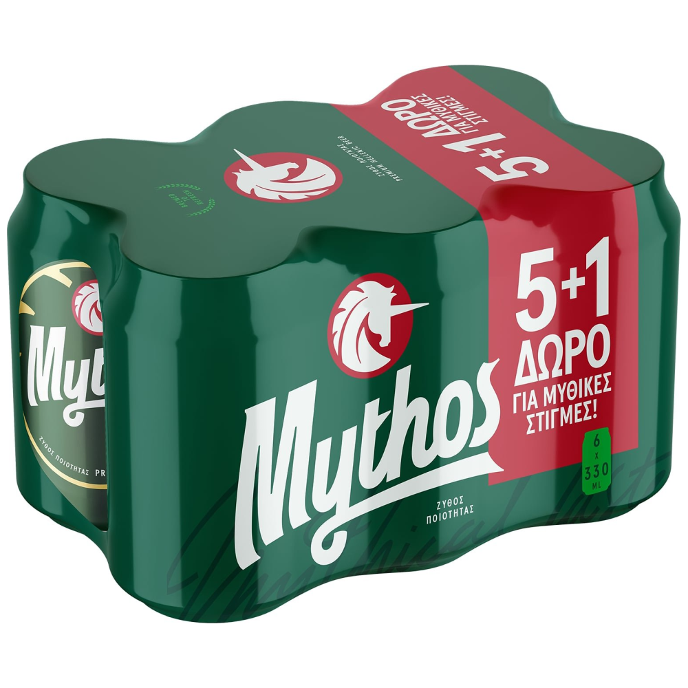 Mythos Μπίρα Κουτί 330ml 5+1Δώρο