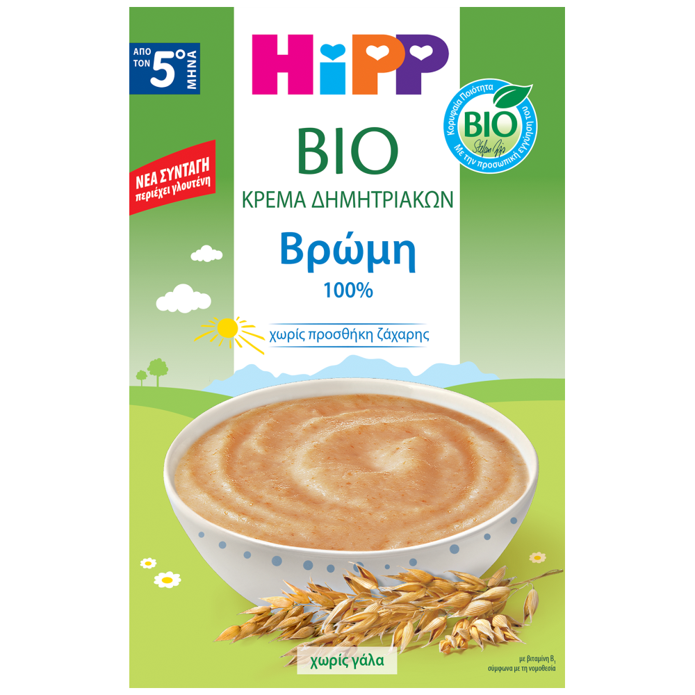 Hipp Κρέμα Με Βρώμη Χωρίς Γάλα Από Τον 4ο Μήνα Bio 200gr