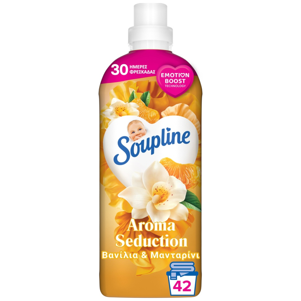Soupline Μαλακτικό Συμπυκνωμένο με άρωμα Μανταρίνι & Βανίλια 42μεζ. 900ml