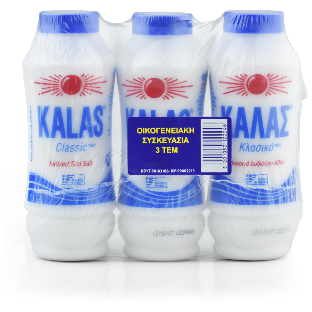 Kalas Αλάτι Οικογενειακή Συσκευασία 3x400gr