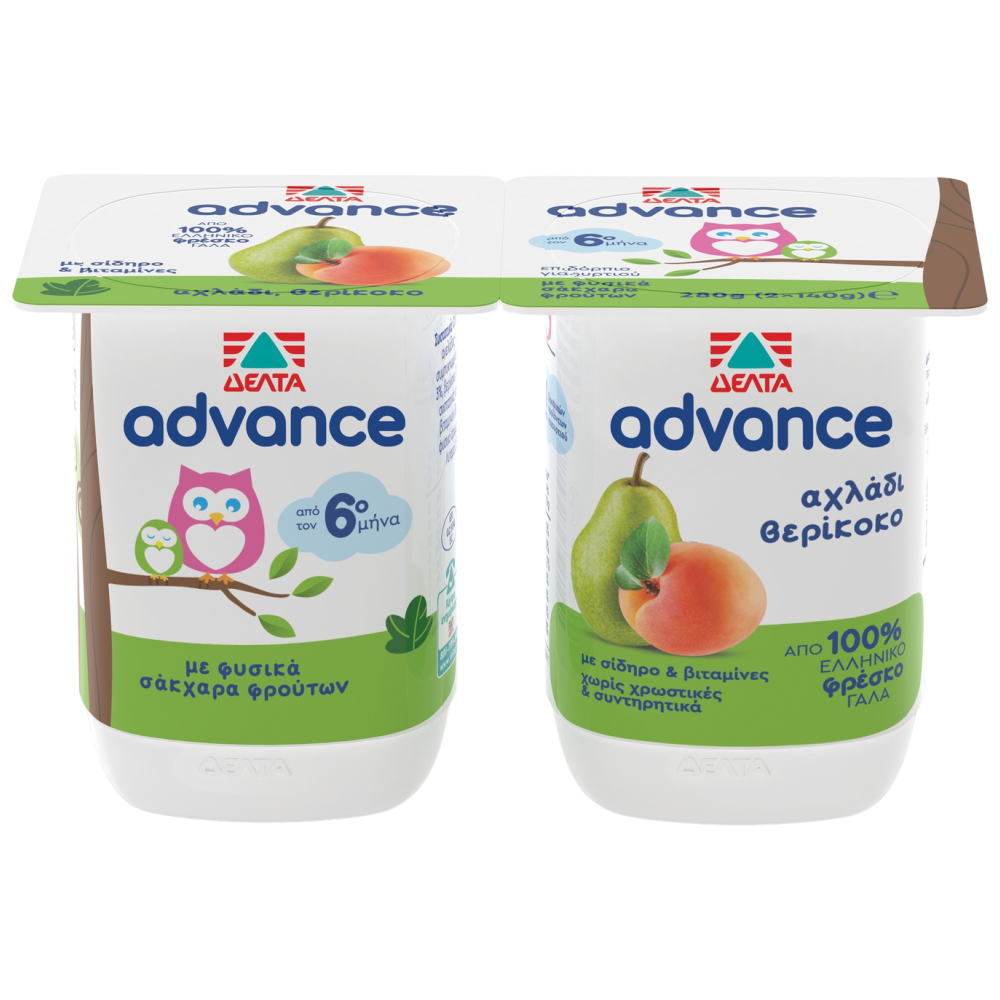 Advance Επιδόρπιο Αχλάδι-Βερίκοκο 2x140gr
