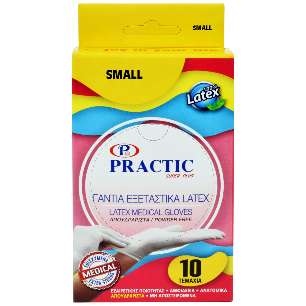 Practic Γάντια Latex Χωρίς Πούδρα Small 24/10τεμ