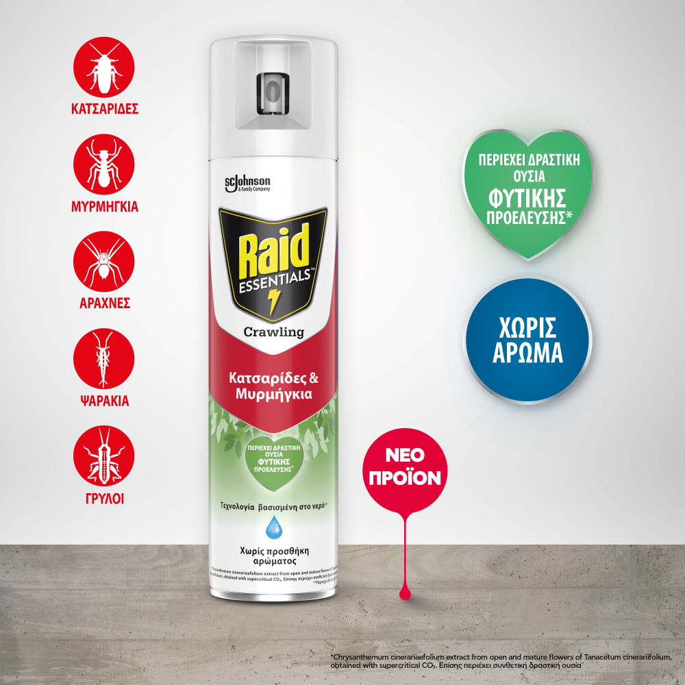 Raid Εssentials Κατσαριδοκτόνο Crawling 400ml