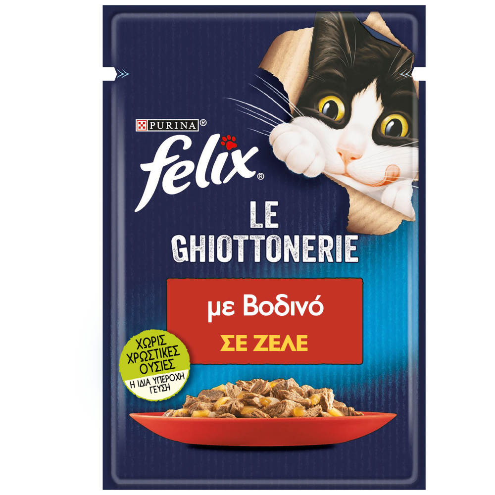 Felix Agail Φακελάκι Τροφή Γάτας Βοδινό Σε Ζελέ 85gr