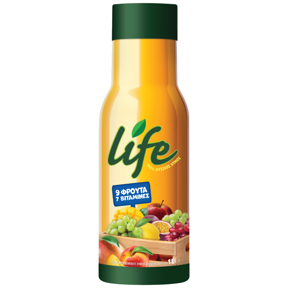 Life 9 Φρούτα Μπουκάλι 1lt
