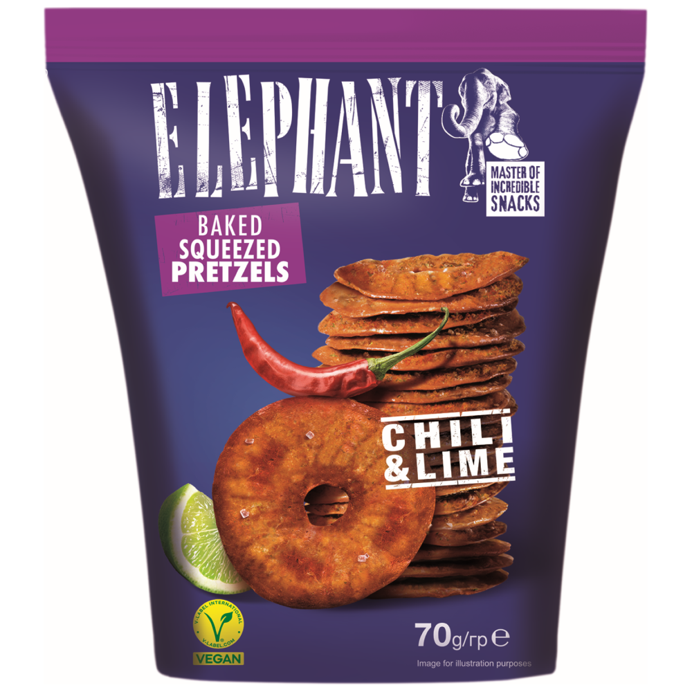 Elephant Mini Pretzel Lime & Chili 70gr