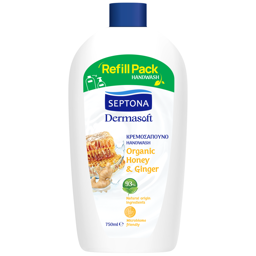 Septona Dermasoft Κρέμα Ανταλλακτικό Μέλι & Ginger 750ml