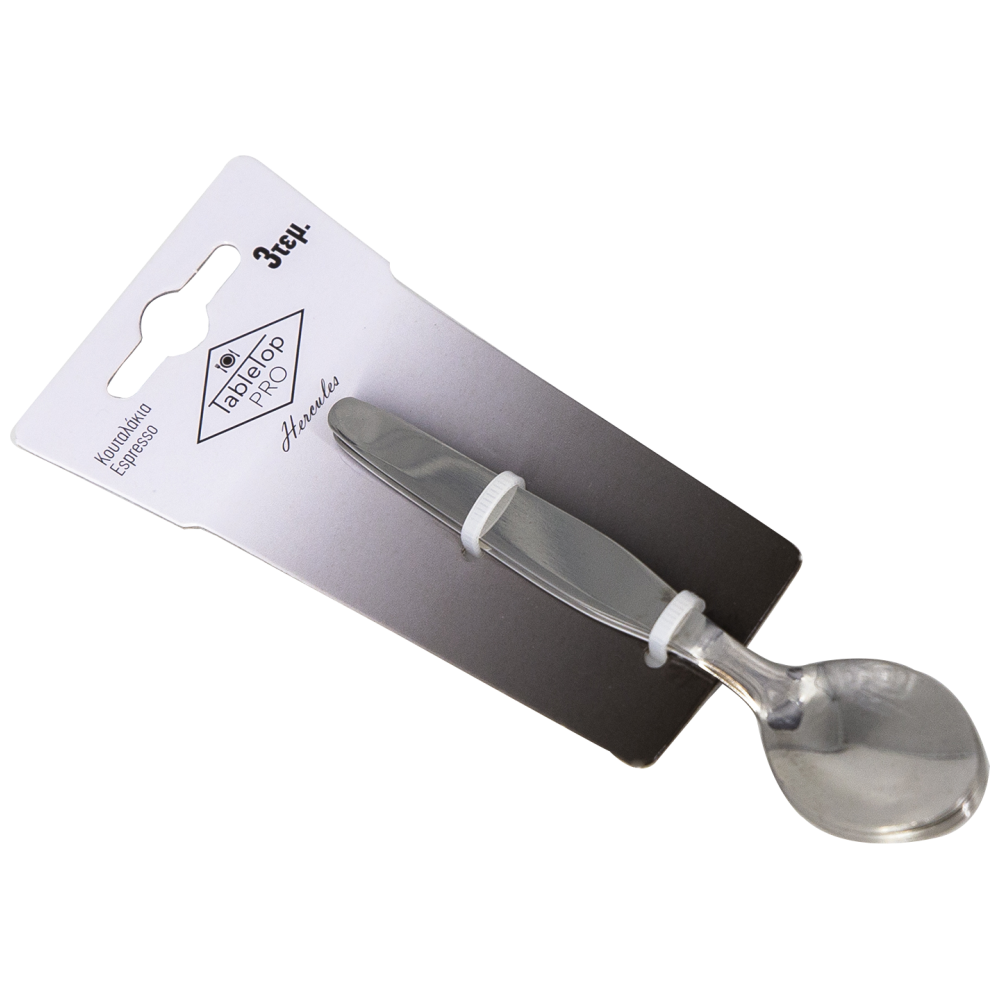 Tabletop Pro Hercules Κουτάλι Espresso Inox Σετ 3 τεμαχίων