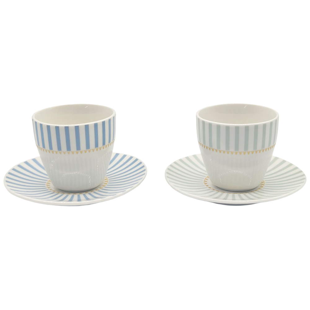 Tabletop Βasics Φλιτζάνι Με Πιατάκι Πορσελάνη 90ml Σετ 2τεμ