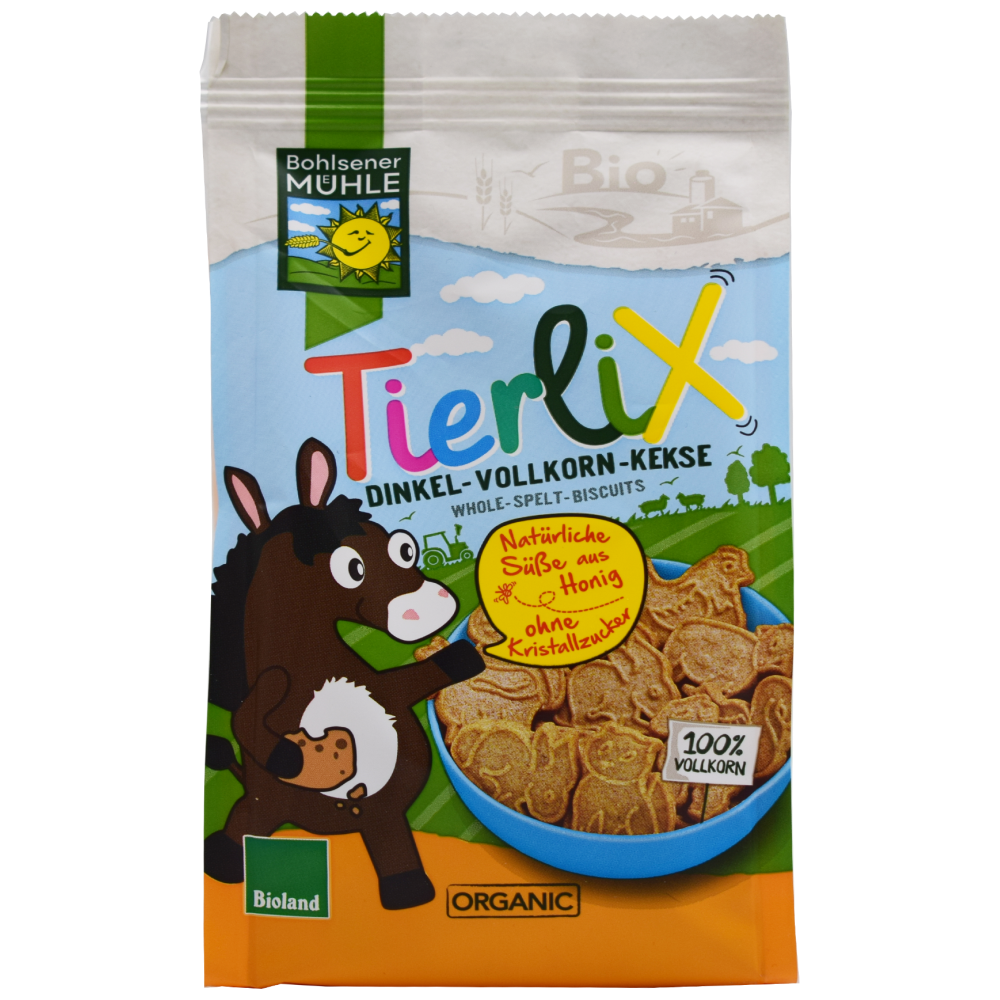 Tierlix Μπισκότα Ζωάκια Ντίνκελ Χωρίς Ζάχαρη Bio 125gr