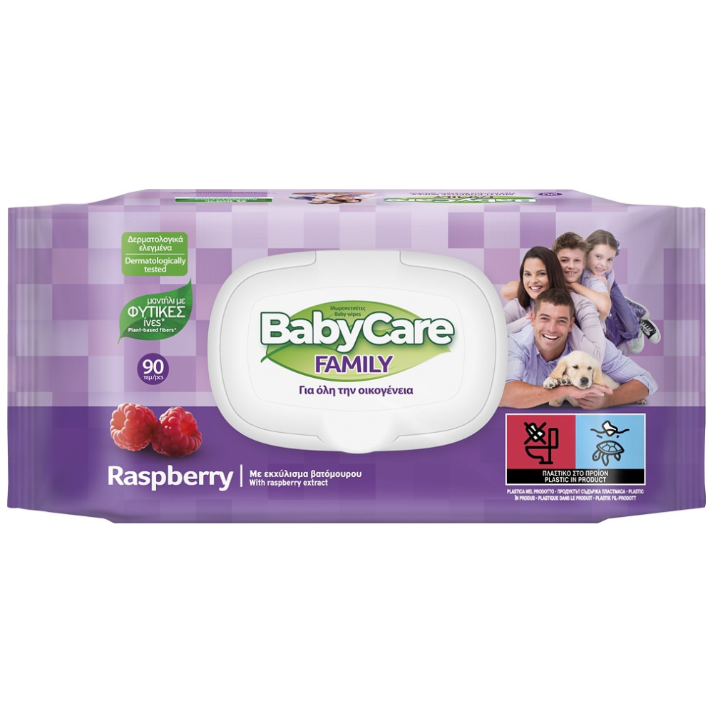 Babycare Family Raspberry Μωρομάντηλα 90τεμ