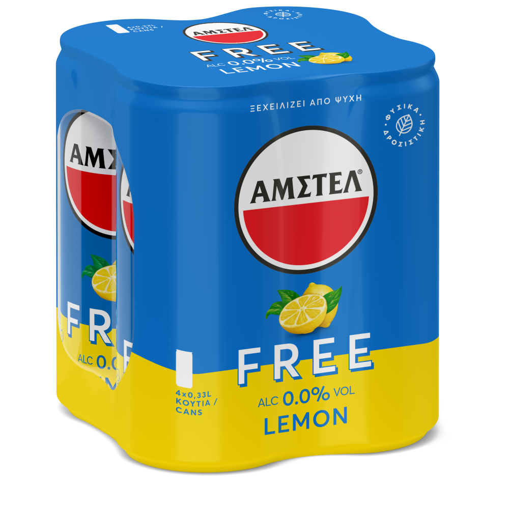 ΑΜΣΤΕΛ Free Lemon Μπίρα Με Λεμόνι Κουτί (4x330ml)