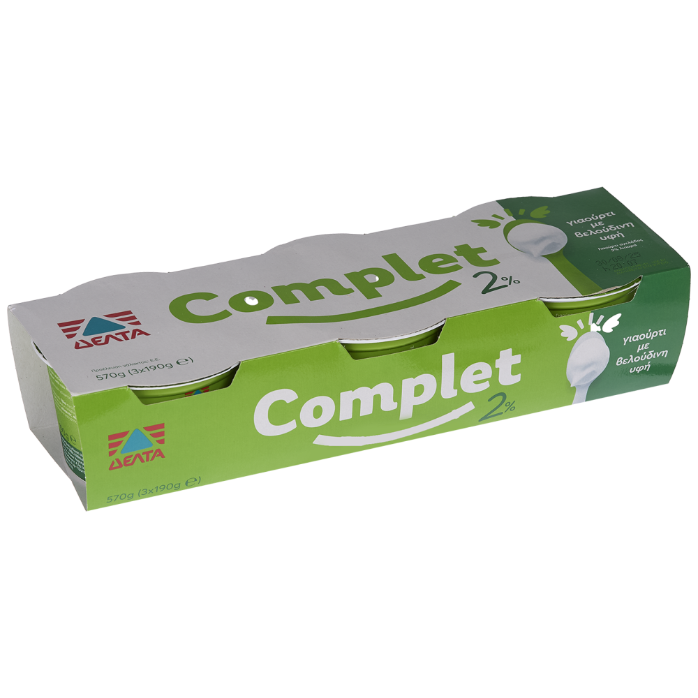 Complet Γιαούρτι 2% Λιπαρά 190gr 3τεμ