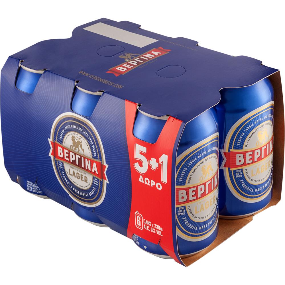 Βεργίνα Μπίρα Κουτί 330ml 5+1 Δώρο
