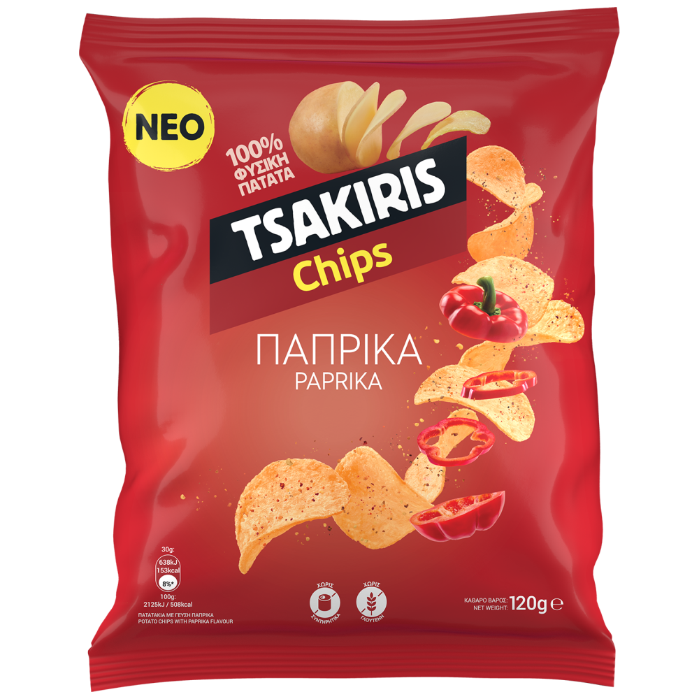 Tsakiris Chips Paprika 120gr
