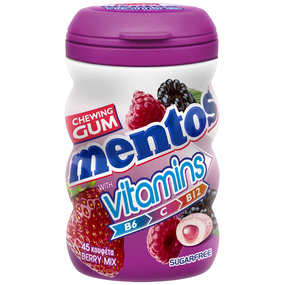 Mentos Τσίχλες Vitamins Berry Mix 45τεμ