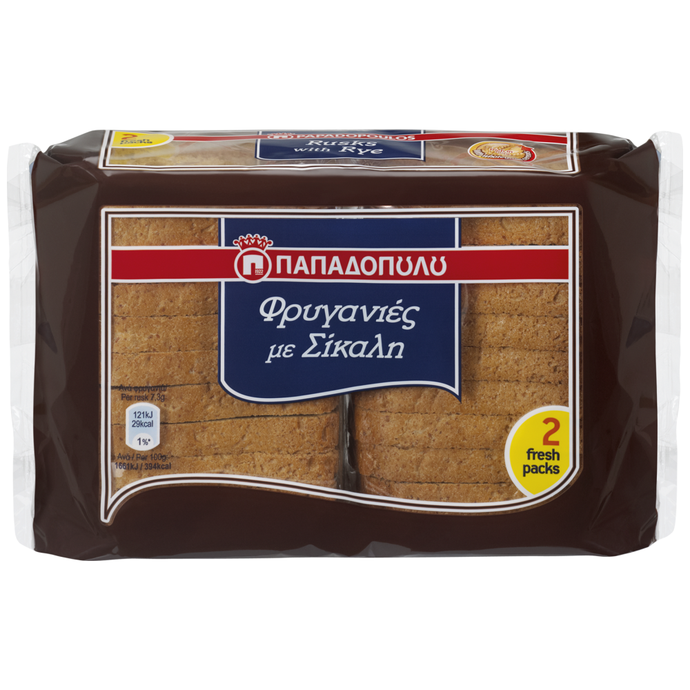 Παπαδοπούλου Φρυγανιές Σίκαλης 160gr