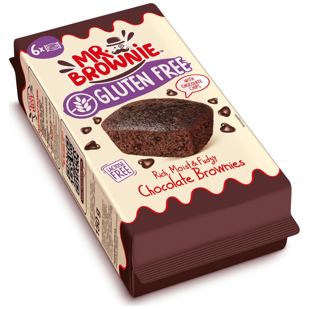 Mr Brownie Chocolate Brownies Gluten Free 6x150gr