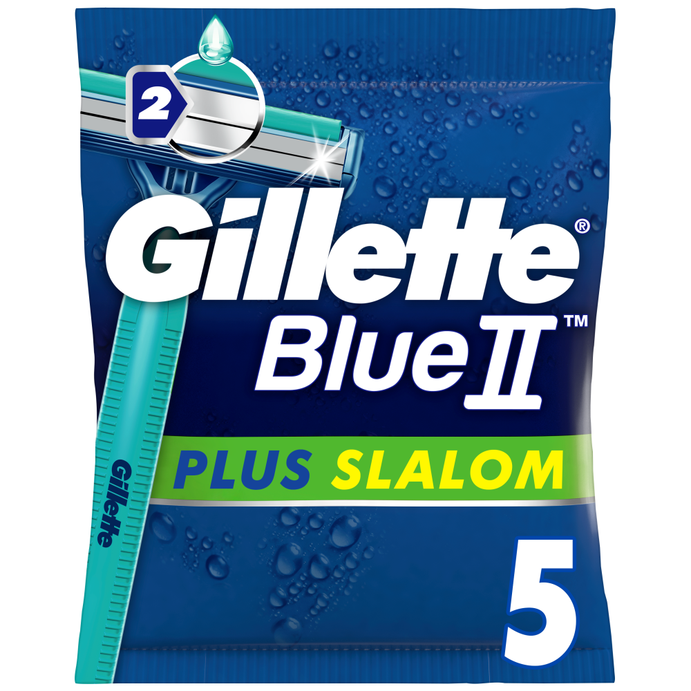 Gillette Blue Ii Plus Slalom Sensitive 5Tεμάχια