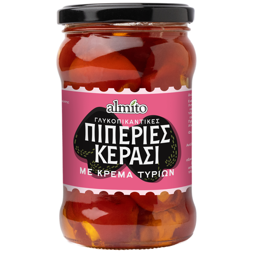 Almito Γλυκοπικάντικες Πιπεριές Κεράσι Με Κρέμα Τυριών 280gr
