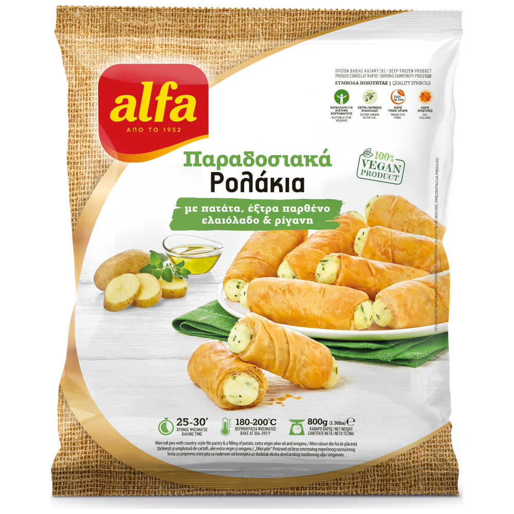 Alfa Ρολλά Μίνι Με Πατάτα Κατεψυγμένα 800gr