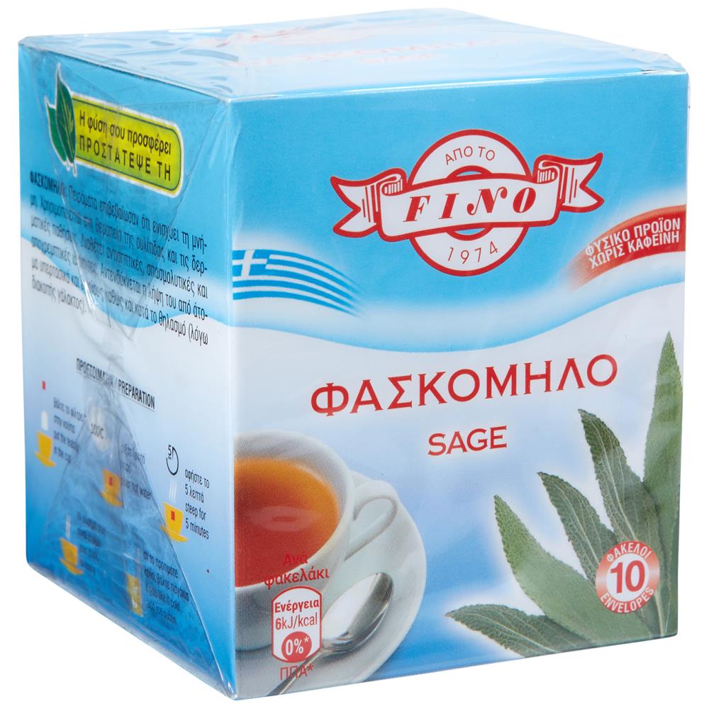 Fino Φασκόμηλο Κουτί 10 Φακελάκια x 0,8gr