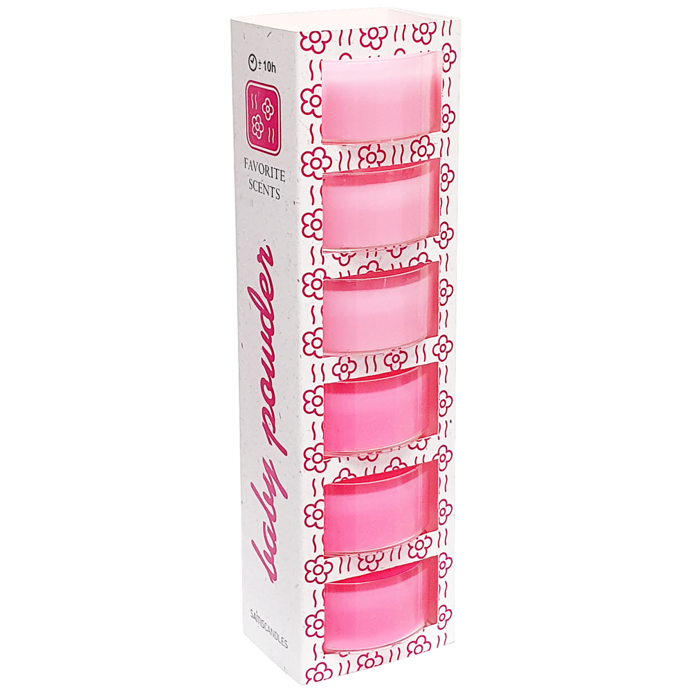 Saitis Κεριά Ρεσώ Φούξια Baby Powder 6x40gr