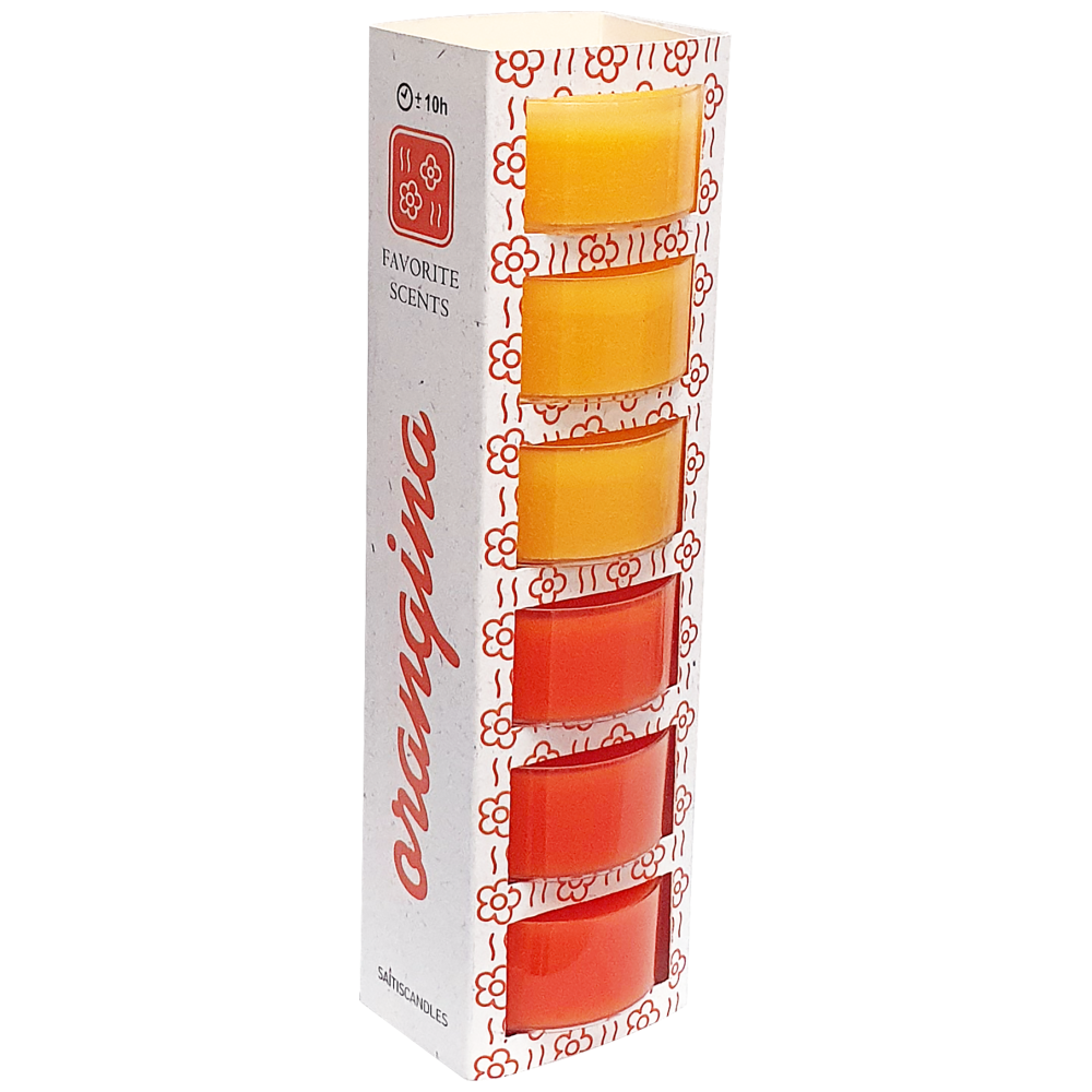 Saitis Κεριά Ρεσώ Πολυκαρβονικά Σομόν Orangina 6x40gr