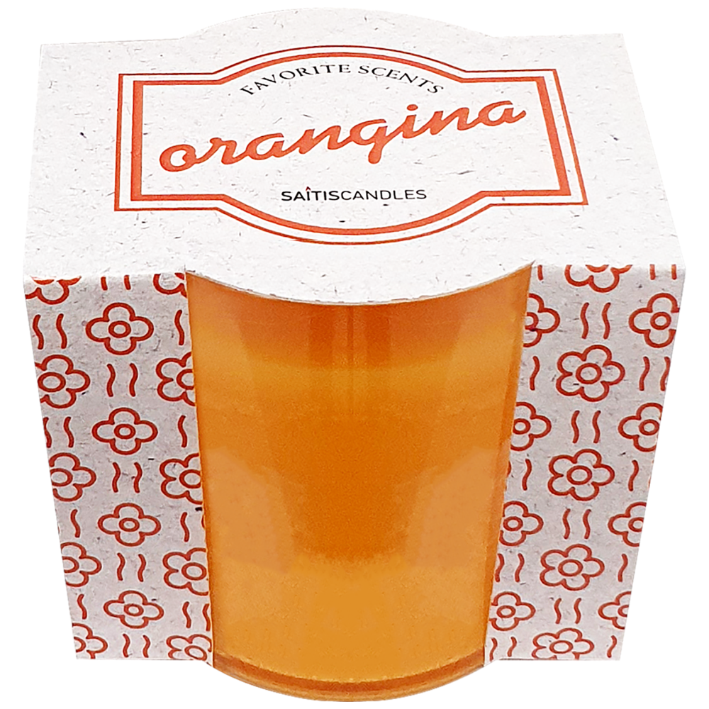 Saitis Κερί Ποτήρι Πλαστικό Σομόν Organgina 180gr