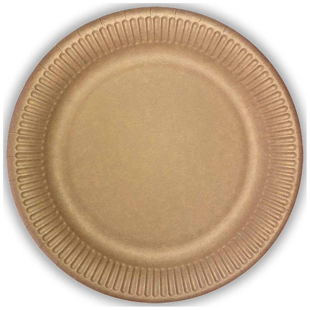 Πιάτα Χάρτινα Kraft Μεγάλα 23cm 10 τεμ