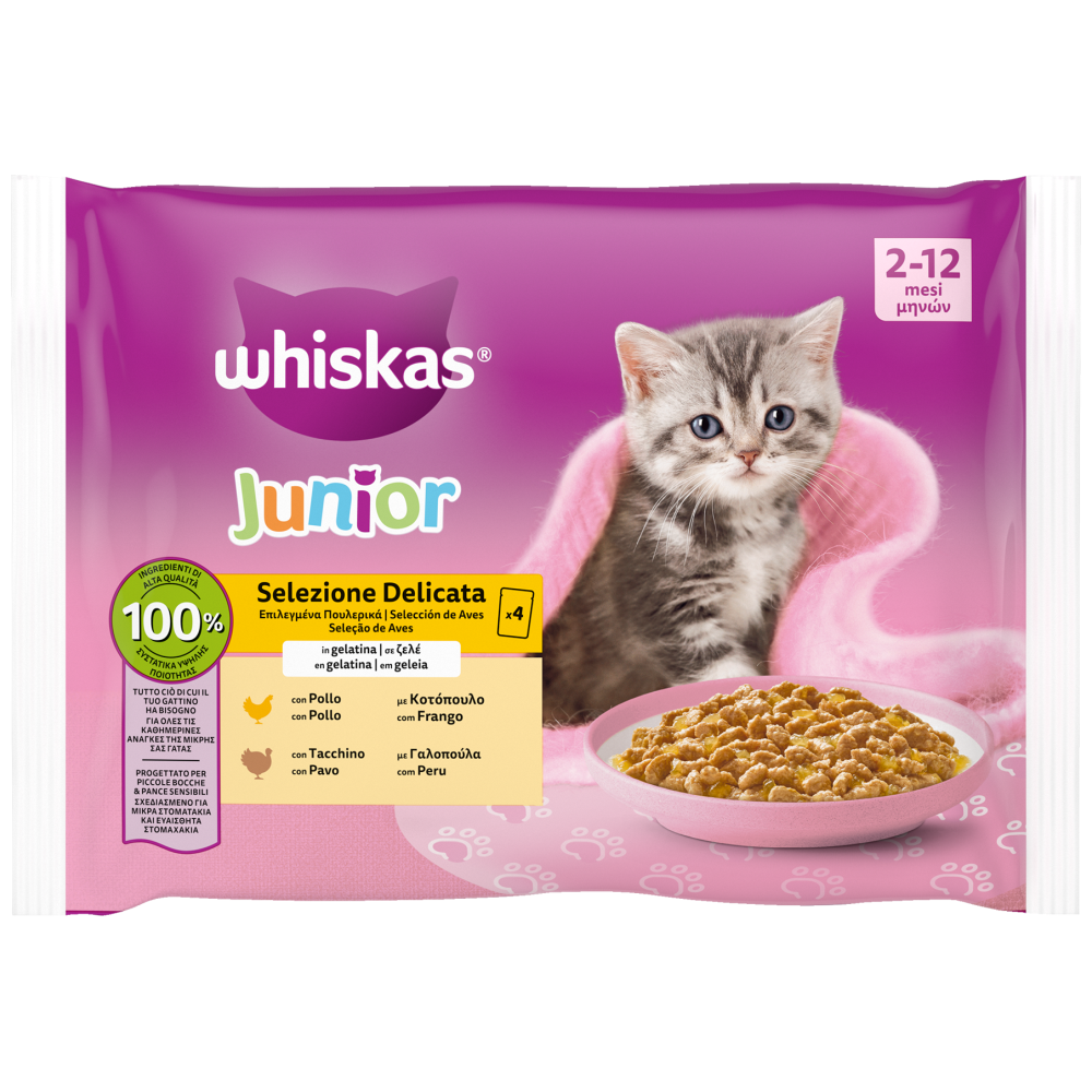 Whiskas Φακελάκια Γάτας Core Junior Πουλερικά 4x85gr