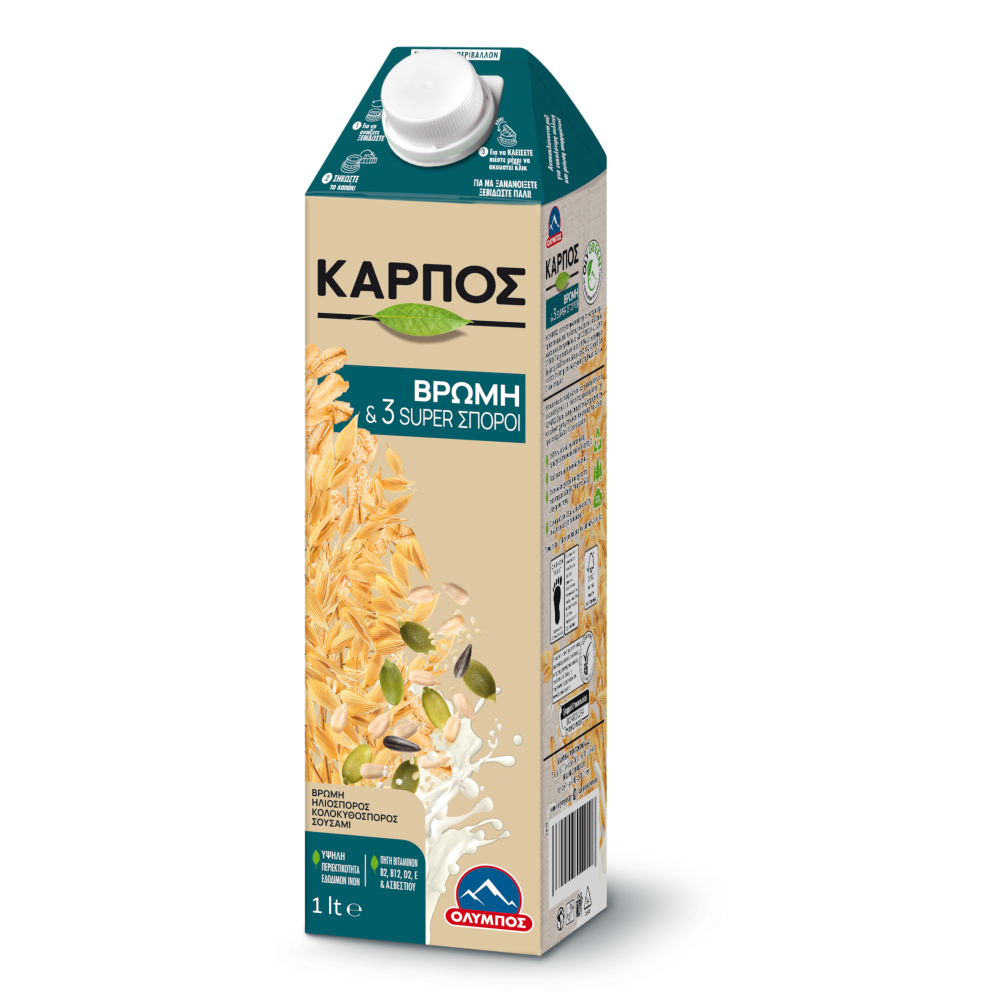 Όλυμπος Καρπός Ρόφημα Βρώμης & 3 Super Σπόροι 1lt
