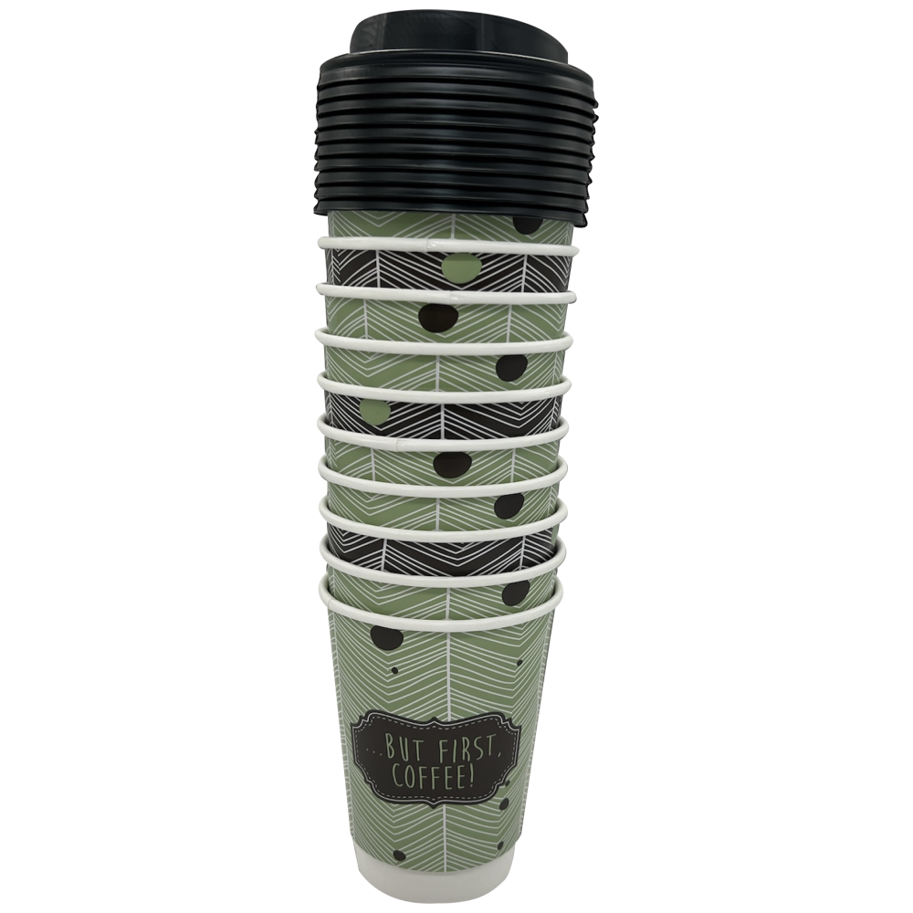 Ready2u Ποτήρι Χάρτινο Dw 16OZ Kαπάκι 10τεμ