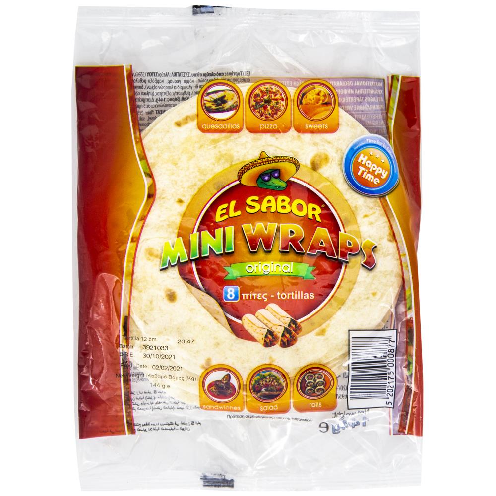 El Sabor Mini Tortillas Happy Time 12cm 8τεμ 144gr