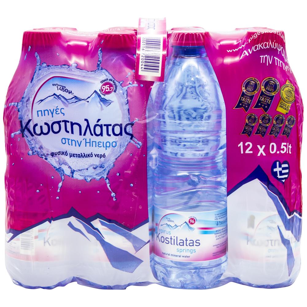 Κωστηλάτας Φυσικό Μεταλλικό Νερό 12x500ml