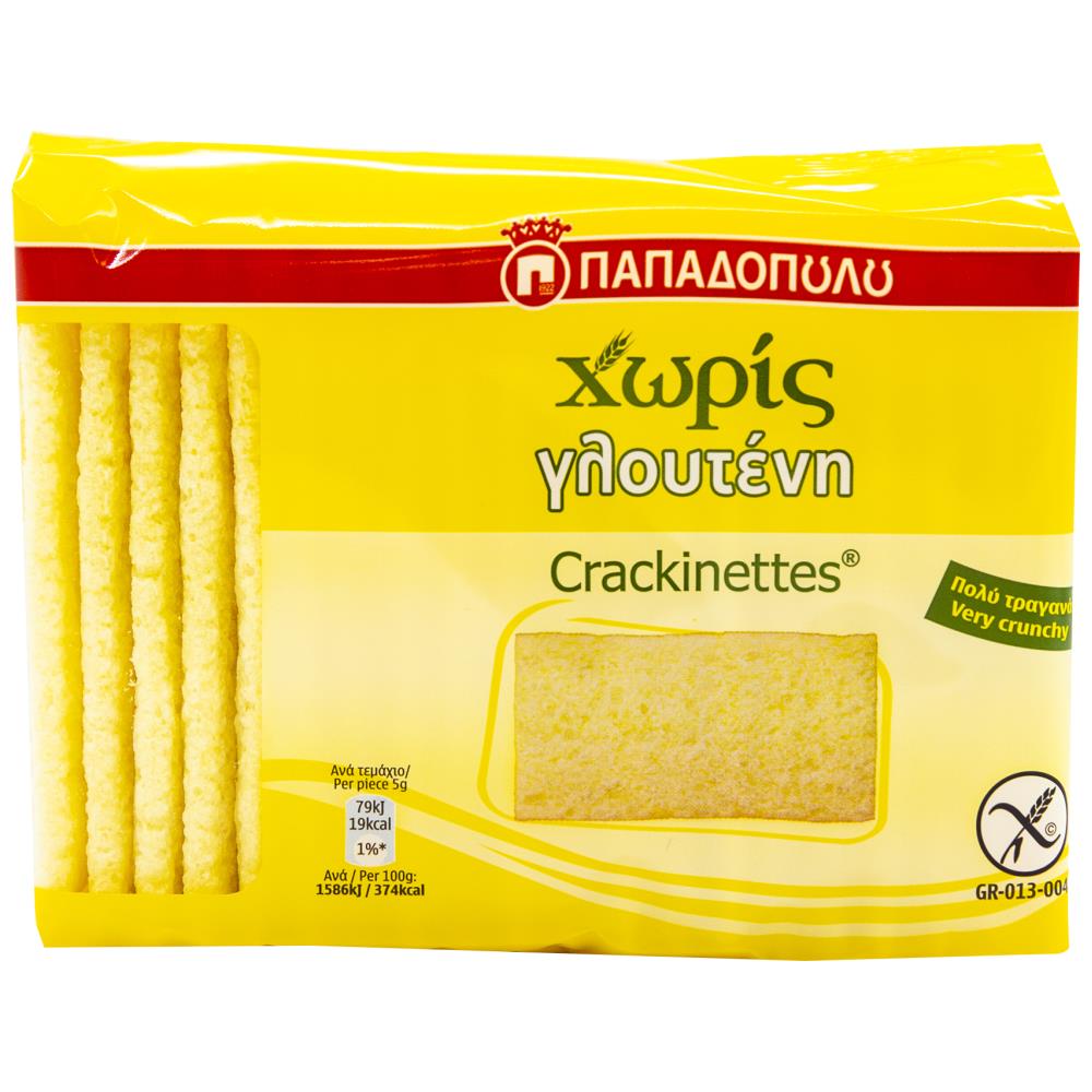 Παπαδοπούλου Crackinettes Χωρίς Γλουτένη 100gr