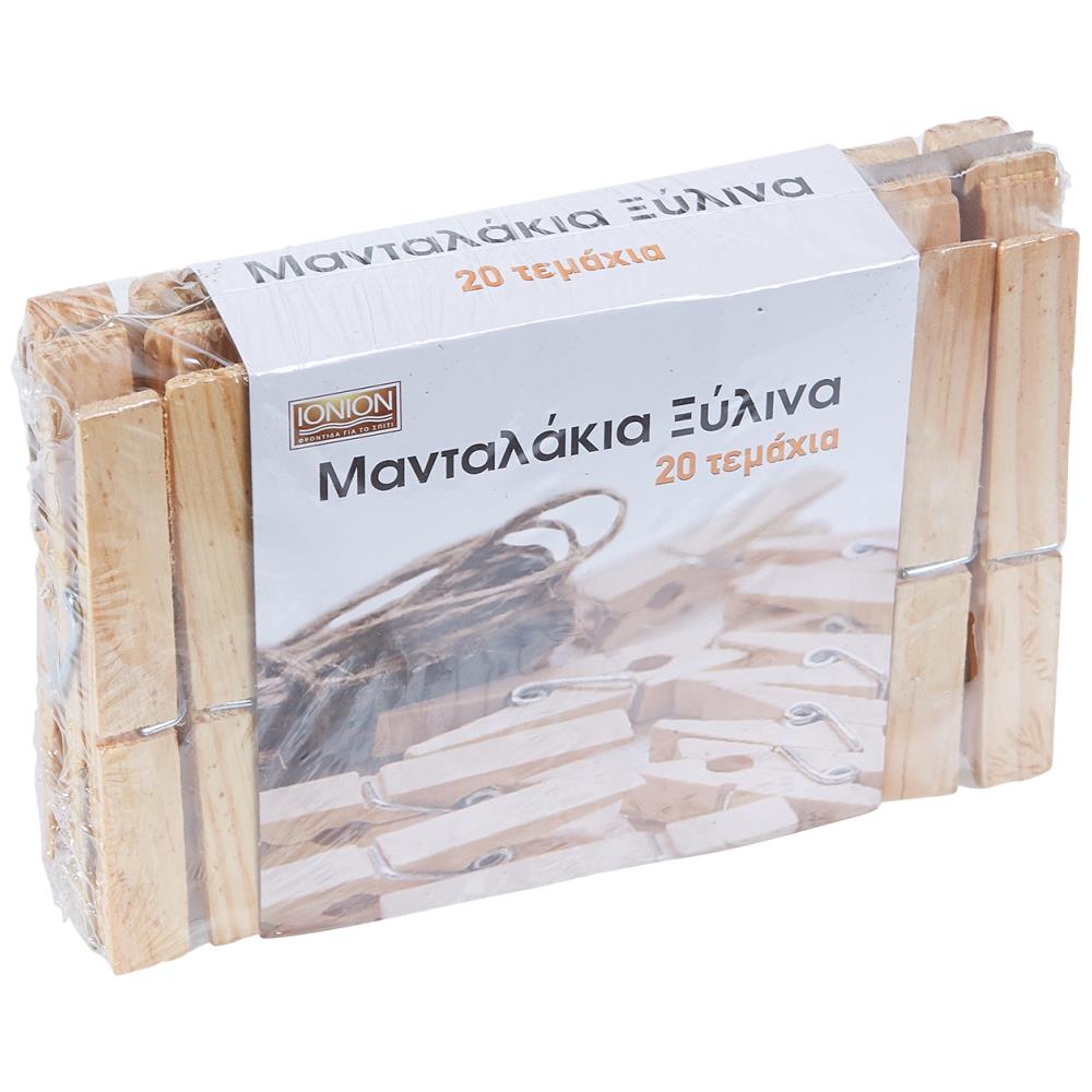 Ionion Μανταλάκια Ξύλινα 20τεμ