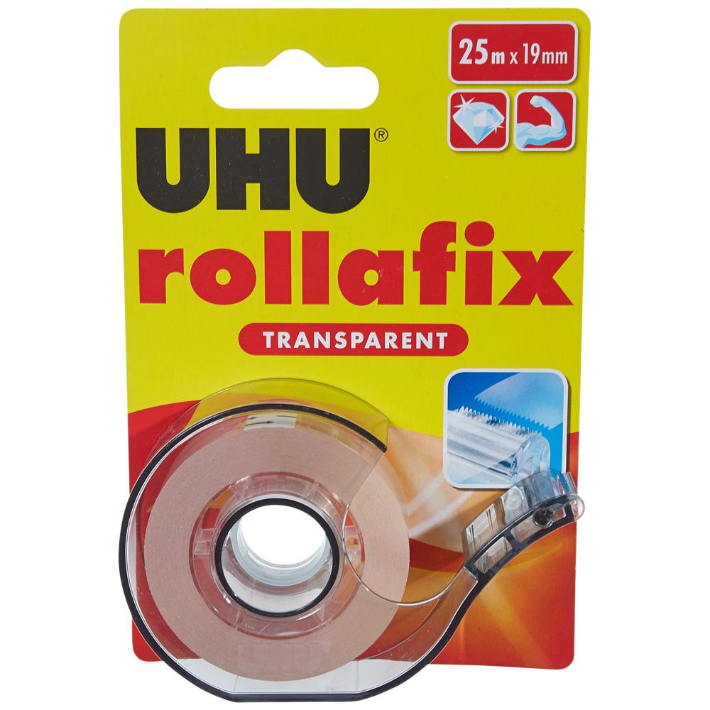 UHU Ταινία Rollafix Διαφανή 25m Με Βάση