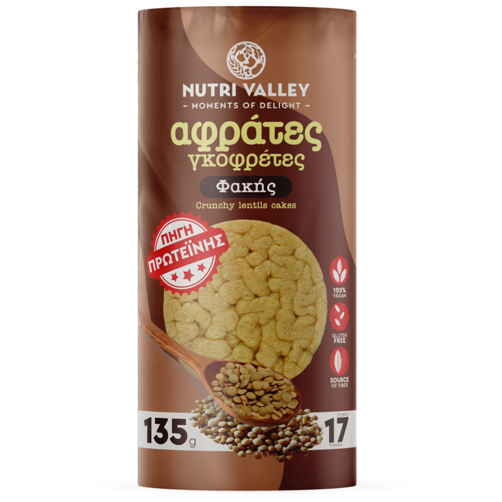 Nutri Valley Γκοφρέτες Φακής Χωρίς Γλουτένης 135gr
