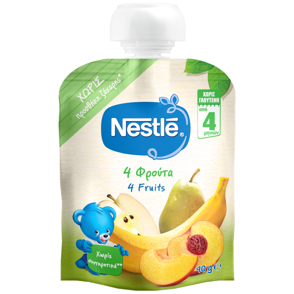 Nestle Φρουτοπουρές 4 Φρούτα 90gr