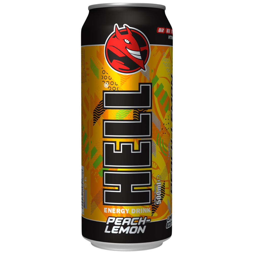 Hell Energy Drink Peach & Lemon 500ml