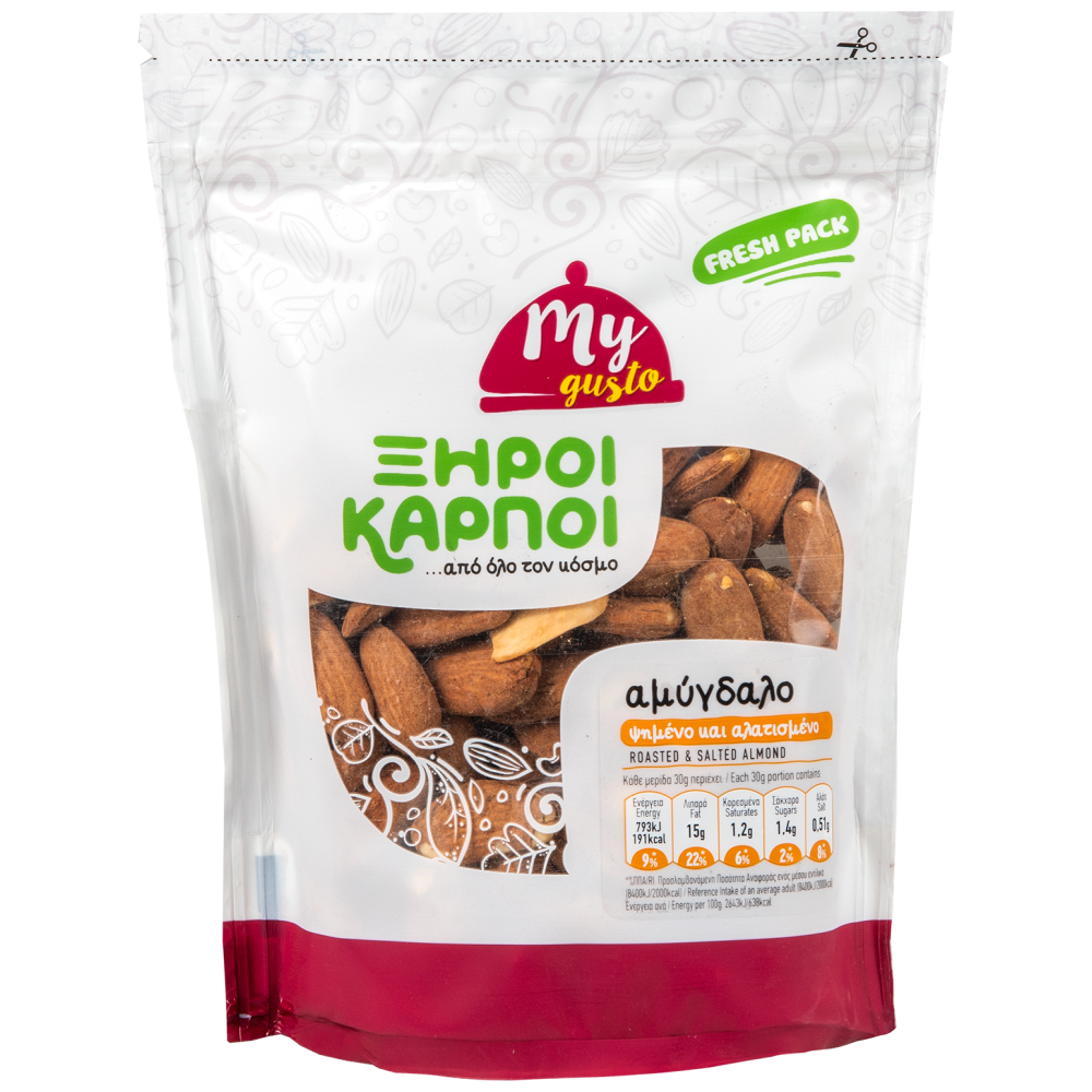 My Gusto Αμύγδαλο Ψημένο Αλατισμένο Ελληνικό 200gr