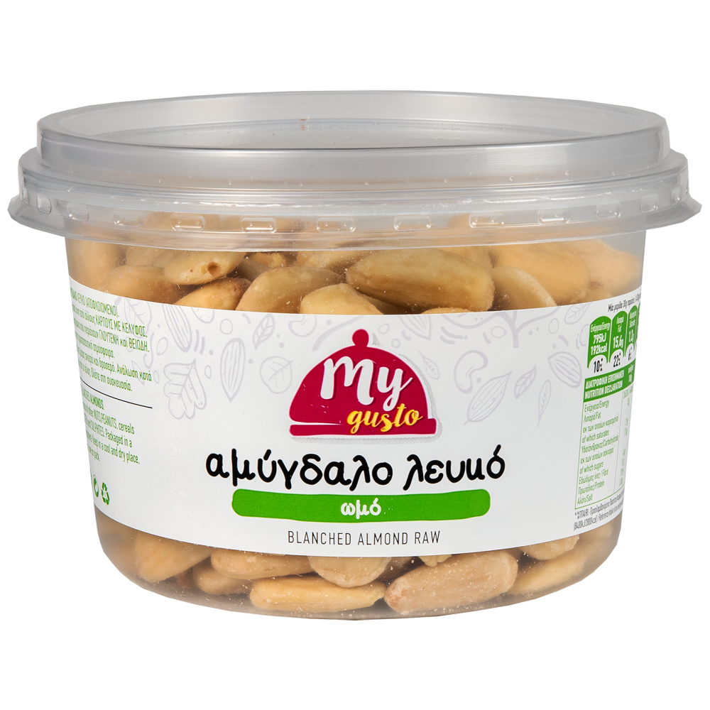 My Gusto Αμυγδαλόψιχα Λευκή Ωμή Δοχείο 250gr